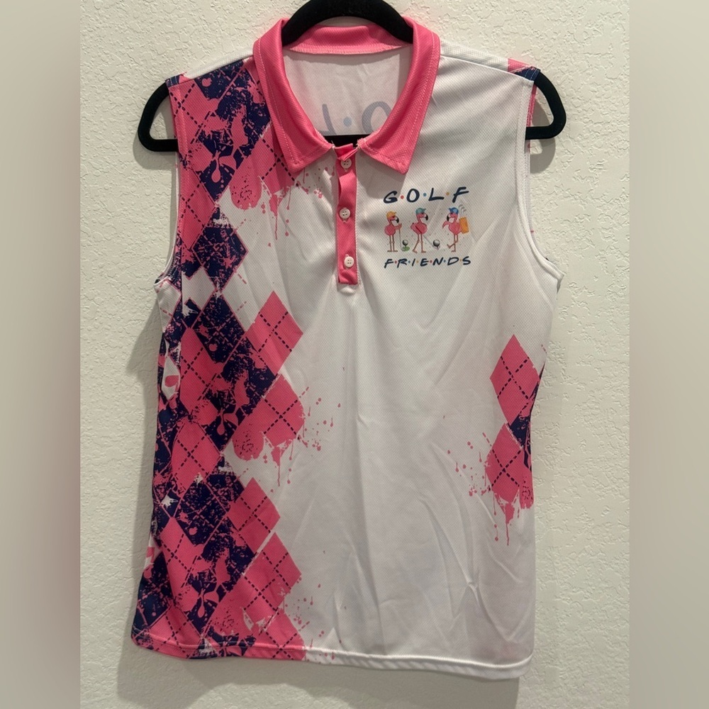 Kids Pink and White Polo‎ Shirt